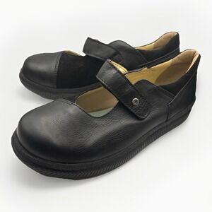 Wolky XW Motion Black Leather/Suede Mary Jane Flats Size 39 US 8.5 Portugal